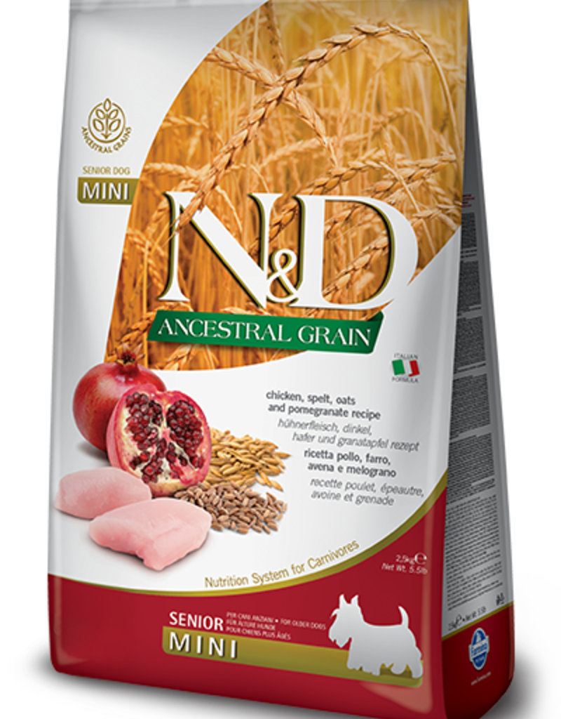 Farmina N&D Chicken & Pomegranate Mini Senior Dry Dog Food 2.5kg