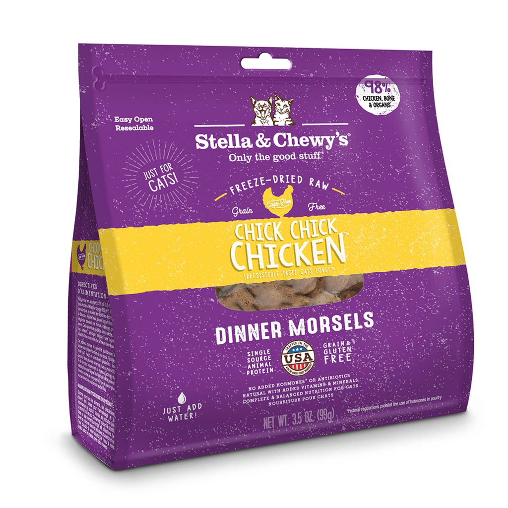 Stella & Chewy's Grain Free Chick Chick Chicken Dinner Morsels Freeze Dried Raw Cat Food 18oz