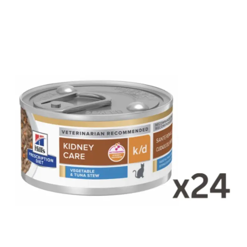 Hill's Prescription Diet k/d Kidney Care (Tuna & Vegetable Stew)  Canned Cat Food 2.9oz*24
