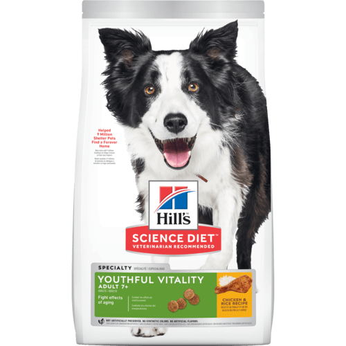 Hill's Dog Adult 7+ Senior Vitality 年輕活力系列 高齡犬乾糧 (7歲以上成犬適用) 雞肉及米配方 21.5磅