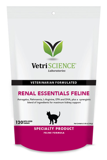 Vetri Science Feline Renal Essentials (Kidney Supplement) 120 Bite Sized Chews