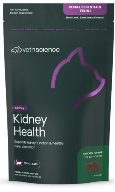 Vetriscience Renal Essentials Feline貓隻腎臟補充咀嚼肉粒120粒