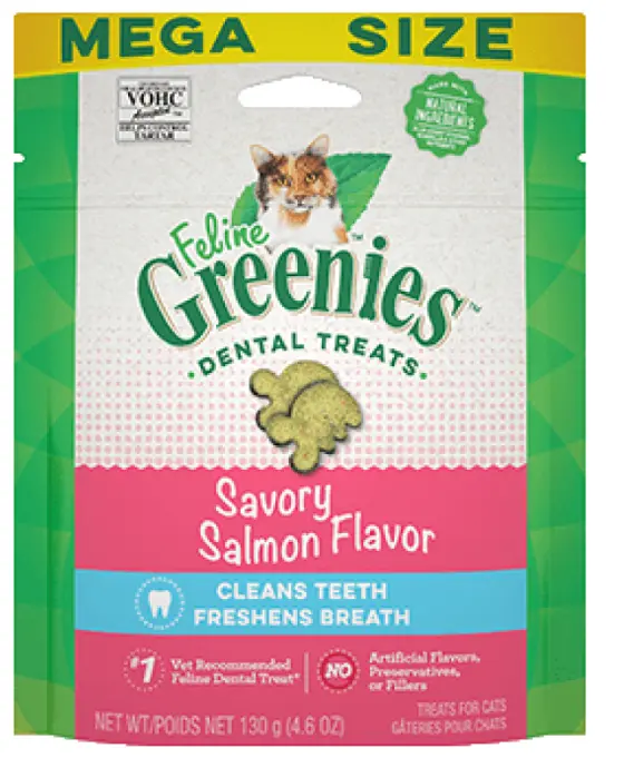 Greenies Cat Dental Treats (Savory Salmon Flavor) 130g