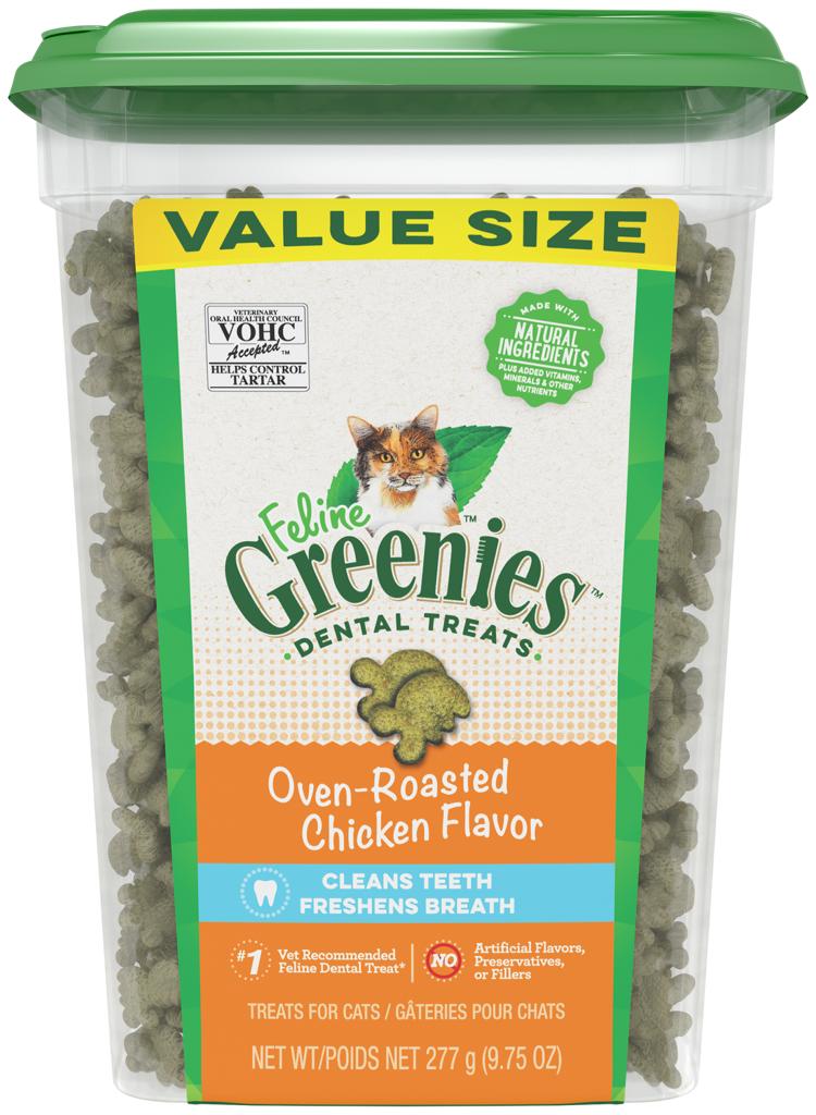 Greenies Cat Dental Treats (Oven-Roasted Chicken Flavor) 277g