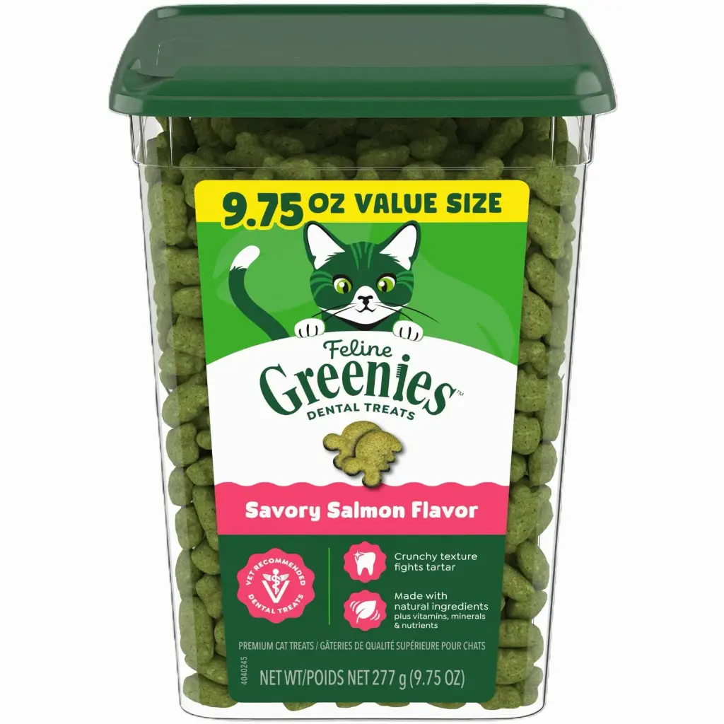 Greenies 貓貓潔齒餅 (三文魚味) 277g︱寵物食品 