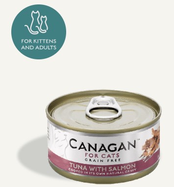 CANAGAN 原之選 無穀物 吞拿魚及三文魚味 貓主食罐 75g