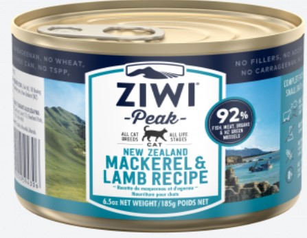 Ziwi Peak 鮮肉貓貓罐頭 鯖魚及羊肉配方 185g