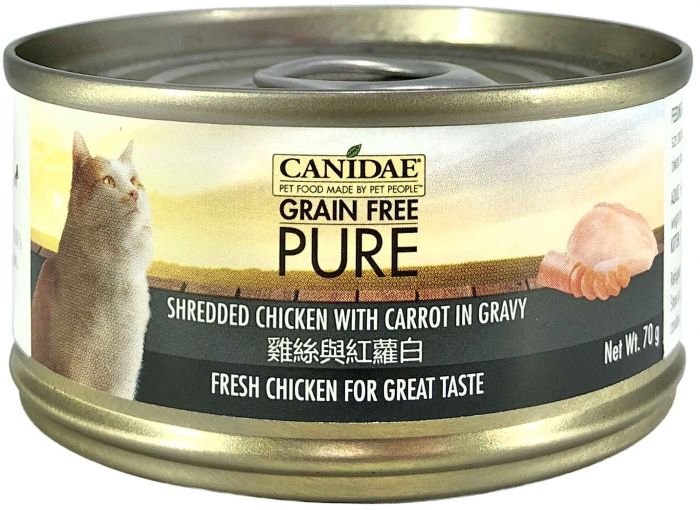 CANIDAE® PURE - 雞絲與紅蘿白主食貓罐頭 (70g)