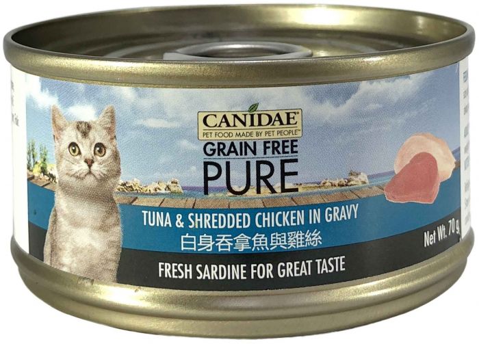 CANIDAE® PURE - 白身吞拿魚與雞絲主食貓罐頭 (70g)