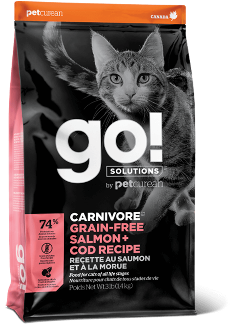 GO! SOLUTIONS™ CARNIVORE Grain Free Salmon + Cod Cat Food Recipe 16lb