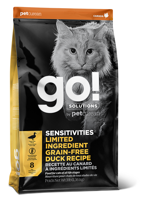 GO! SOLUTIONS™ 低敏美毛系列 無穀物 鴨肉 貓糧 8lb