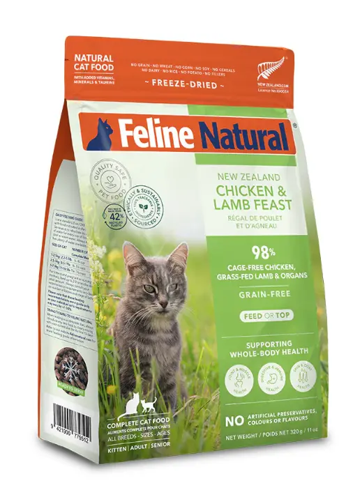 Feline Natural  Freeze-Dried Cat Food - Chicken and Lamb Feast 320g