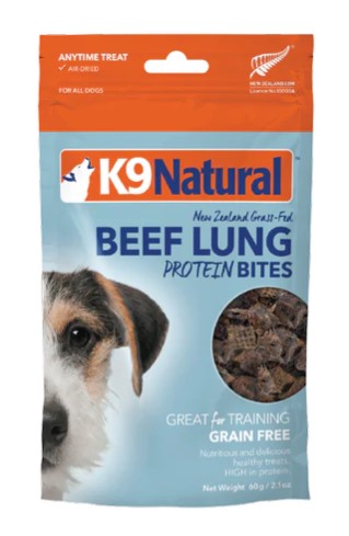 K9 Natural Beef Lung Protein Bites Dog  Treats  60g