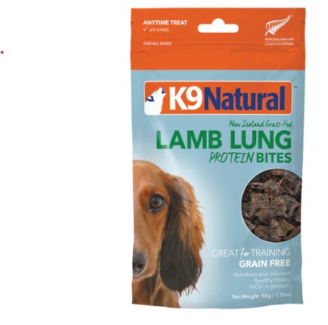 K9 Natural Lamb Lung Protein Bites Dog Treats 50g