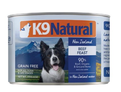 K9Natural Beef Feast Canned Dog Food 170g