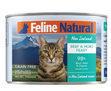 Feline Natural Beef & Hoki 牛肉及藍尖尾鱈魚盛宴 貓罐頭 170g