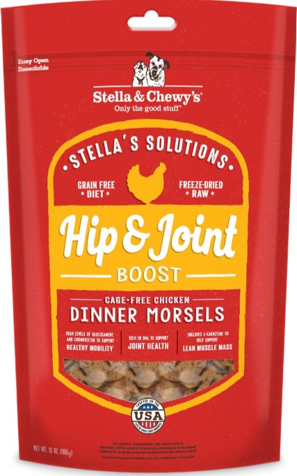 Stella & Chewy's Hip & Joint Boost Freeze-Dried Raw Cage-Free Chicken Dinner Morsels Dog Food 13oz