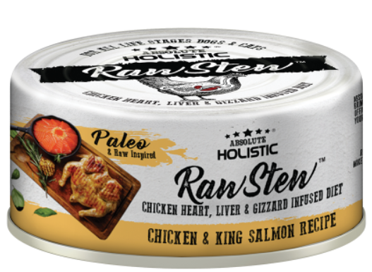 Absolute Holistic - 高級純天然無穀物 雞肉+三文魚味 貓犬主食罐頭 80g