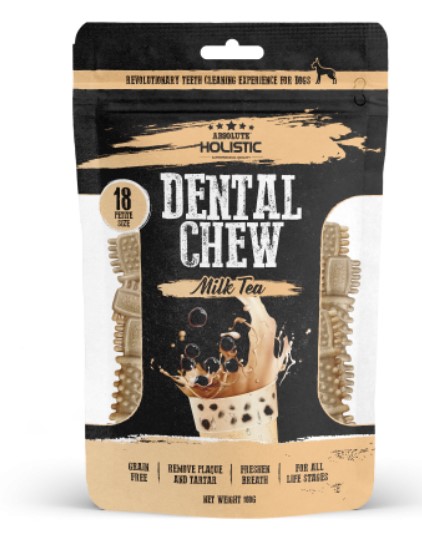Absolute Holistic - Grain-Free Dental Chew (Milk Tea Flavor) for Dogs (18 Chews)