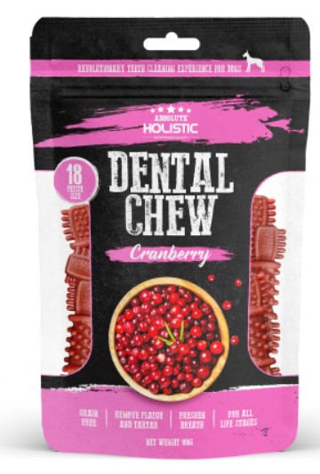 Absolute Holistic - Dental Chew Cranberry 160g (2.5 inches x 18pcs)