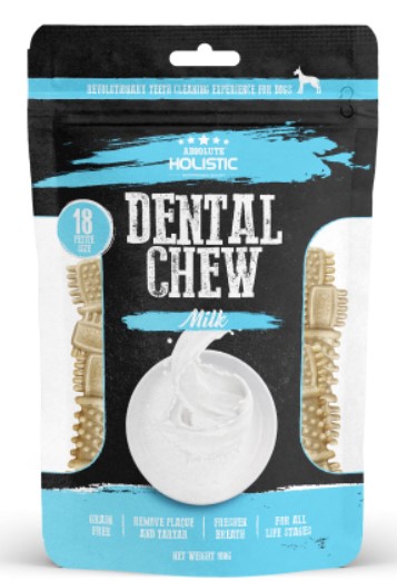 Absolute Holistic - Grain-Free Dental Chew (Milk Flavor) for Dogs 160g (2.5" x 18 Chews)
