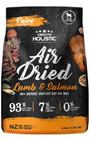 Absolute Holistic - 風乾鮮食肉片 無穀物主食狗糧 (羊肉+三文魚) 1kg