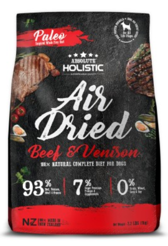 Absolute Holistic - Grain-Free Air Dried Beef & Venison for Dogs 1kg