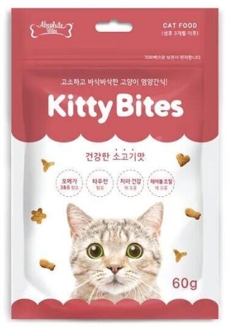 Absolute Bites - Kitty Bites潔齒化毛美毛 貓咪營養小脆餅 (牛肉味) 60g
