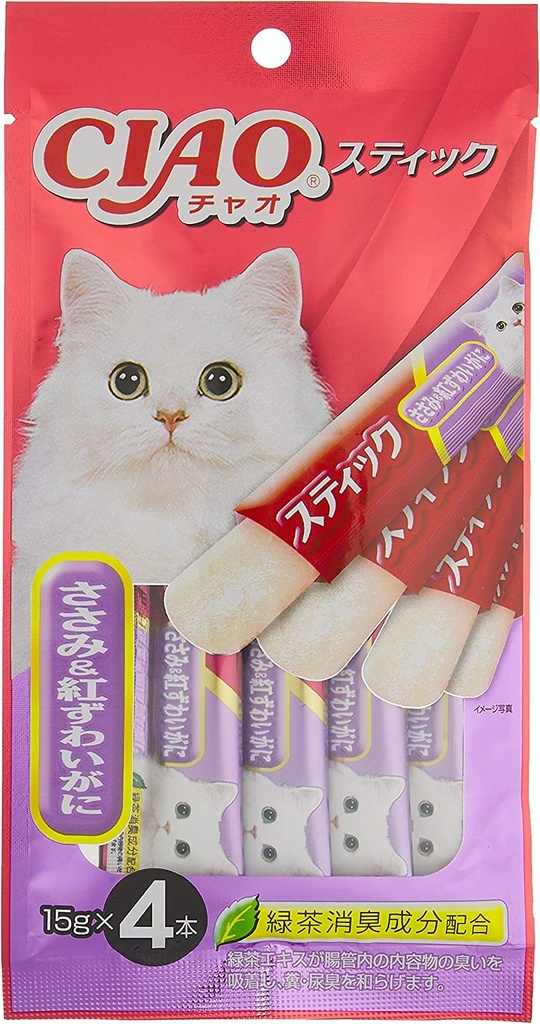 CIAO - 日本 貓貓果凍片小食 (雞肉+松葉蟹片) 15g x4 