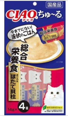 CIAO - Tuna & Scallop Lick Snacks for Cats 14g x4