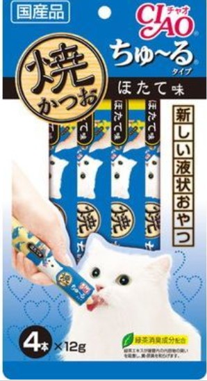 CIAO - Churu Type Scallop Flavor Lick Snacks for Cats 14g x4