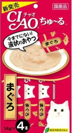 CIAO - 日本貓肉泥小食 (吞拿魚醬) 14g x4 