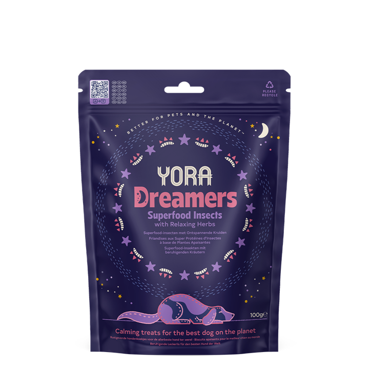 YORA - Dreamers 放鬆餅乾 狗零食（營養昆蟲、纈草、檸檬香蜂草和洋甘菊）100g 