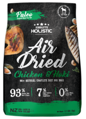 Absolute Holistic - Grain-Free Air Dried Chicken & Hoki for Dogs 1kg