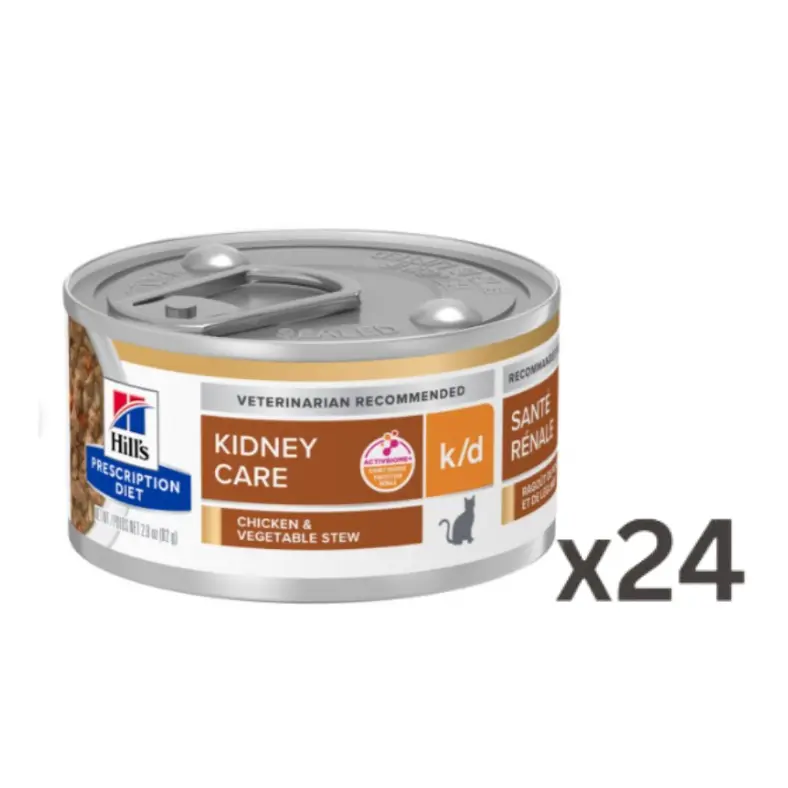 Hill's Prescription Diet k/d Chicken & Vegetable Stew Canned Cat Food 2.9oz*24