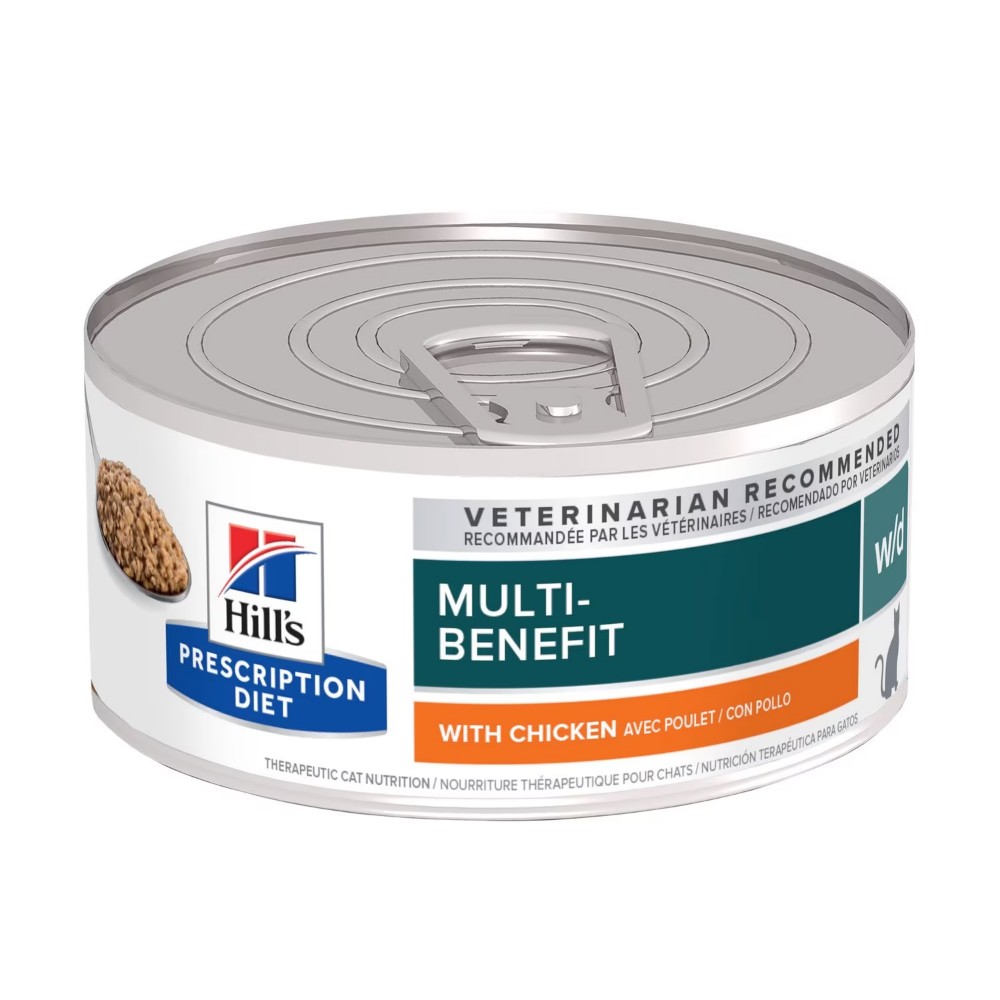 Hill's Prescription Diet w/d Multi-Benefit with Chicken Cat Canned Food 5.5oz*24