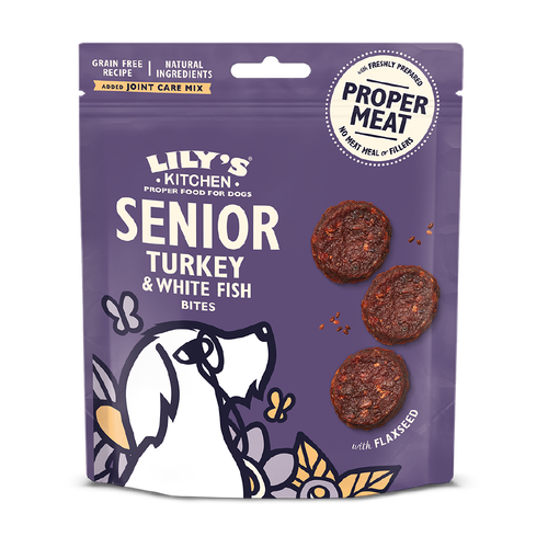 Lily's Kitchen Turkey & White Fish Treats for Senior Dogs 70g