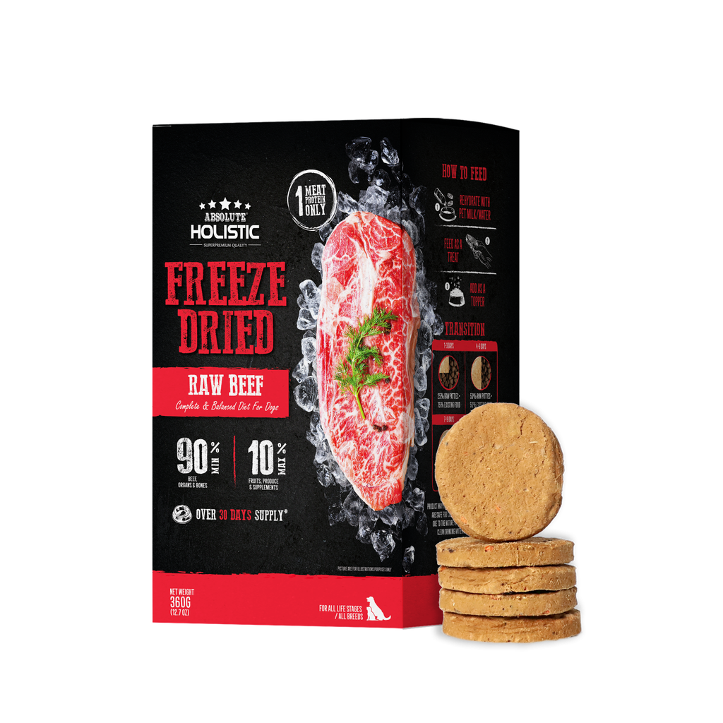 Absolute Holistic - Freeze Dried Patty Beef Complete & Balanced Diet For Dogs 360g
