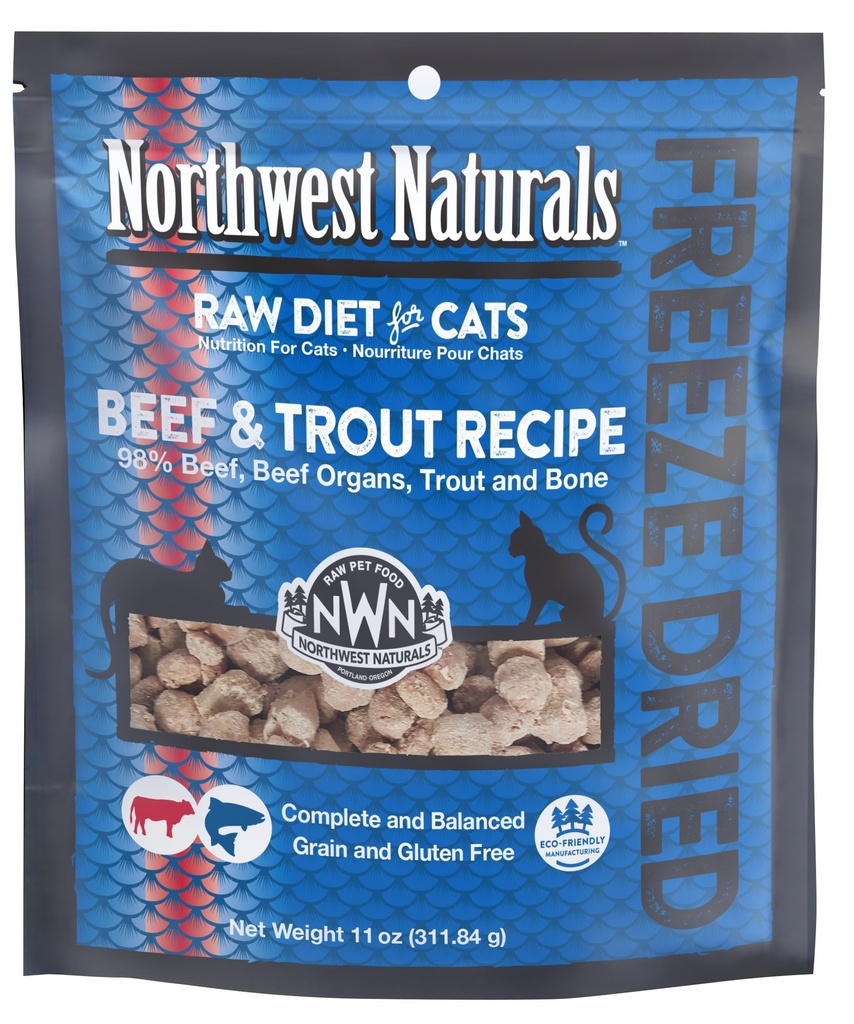 Northwest Naturals - Freeze Dried Beef & Trout Recipe For Cats 11oz