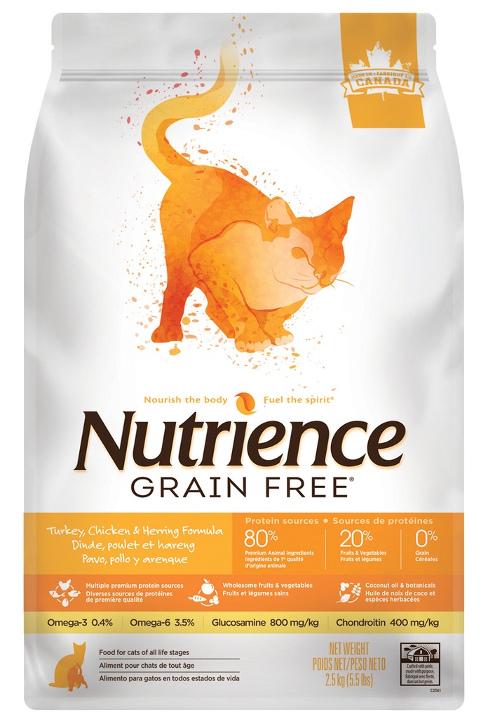 Nutrience - Grain Free Turkey, Chicken & Herring Formula For Cats 2.5kg