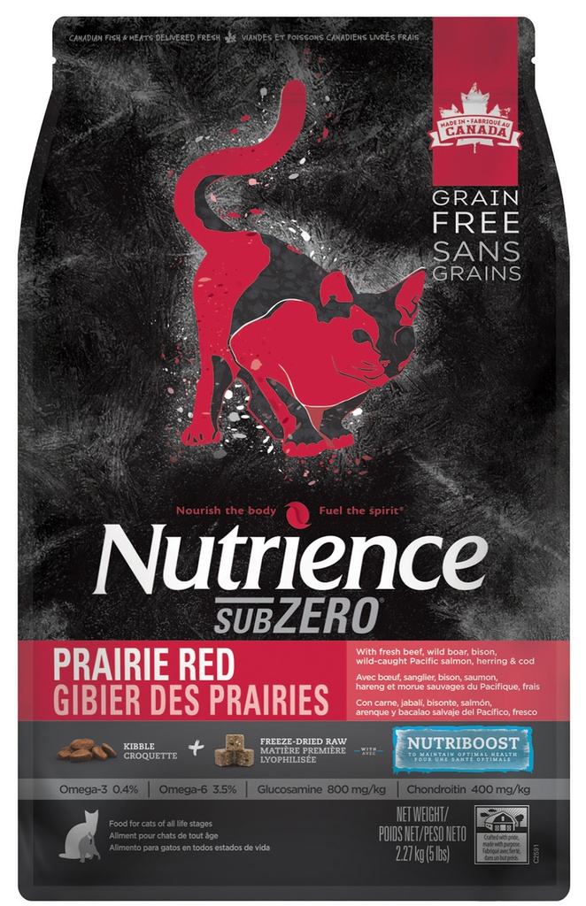 Nutrience SUBZERO - Prairie Red  High Protein Cat Food 2.27kg #C2591