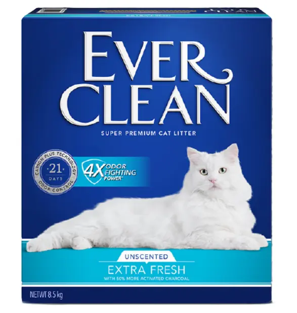 Ever Clean 藍標 4X 除臭皇 雙重活性碳低過敏(無味) 貓砂 8.5kg (藍)