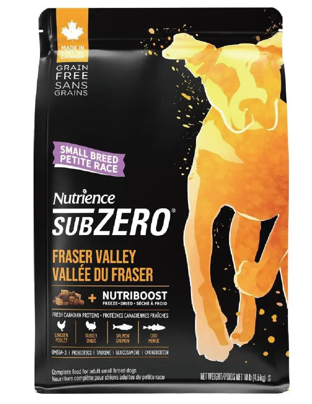 Nutrience Subzero 凍乾鮮雞肉 無穀物 雞肉、火雞、海魚 小型全犬配方 狗糧10lb