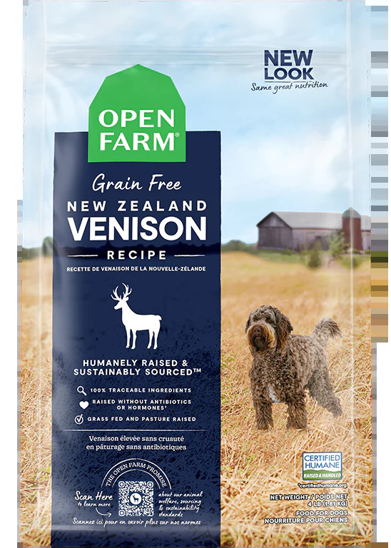 Open Farm Grain Free New Zealand Venison Recipe Dry Dog Food 4lb