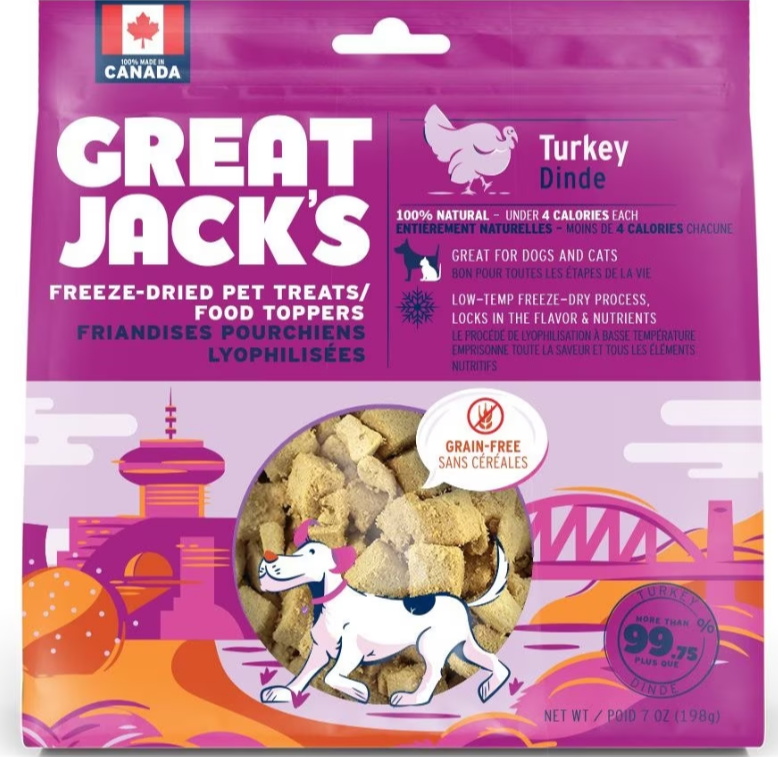 GREAT JACK'S - Freeze-Dried Turkey Dog Treats 7oz