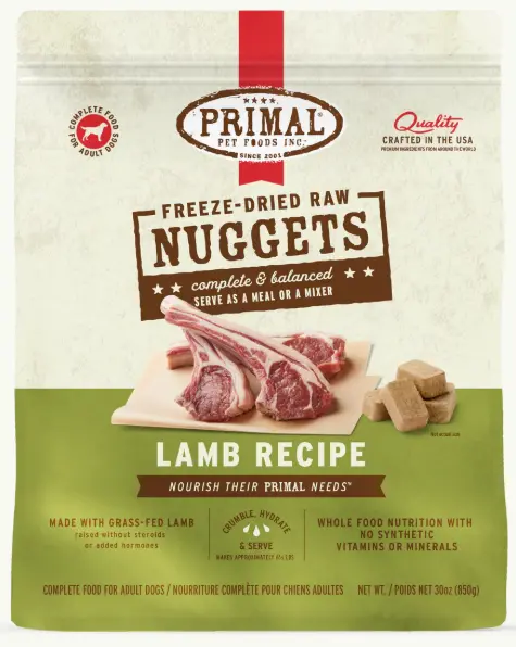 Primal Freeze Dried Dog Food - Lamb Formula 14oz 