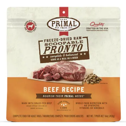 Primal Pronto 凍乾肉塊 牛肉配方 狗糧 16oz  