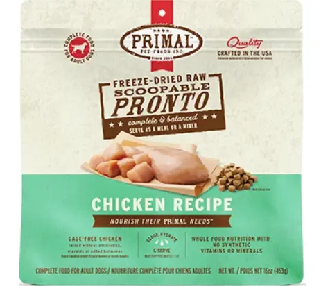 Primal Pronto Freeze-Dried Chicken Recipe Dog Food 16oz