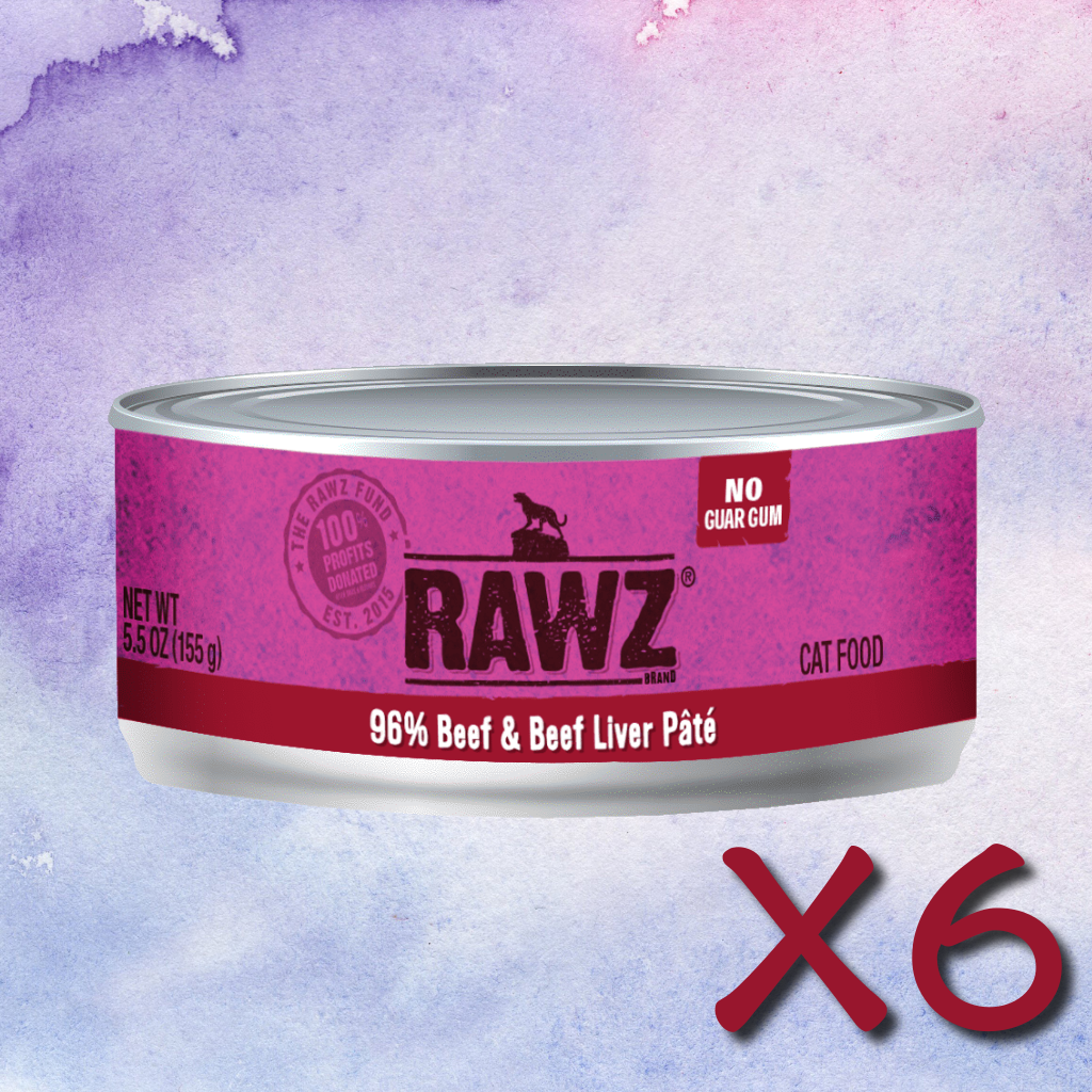 Rawz 美國 牛肉 & 牛肝 全貓罐頭 155g X6
