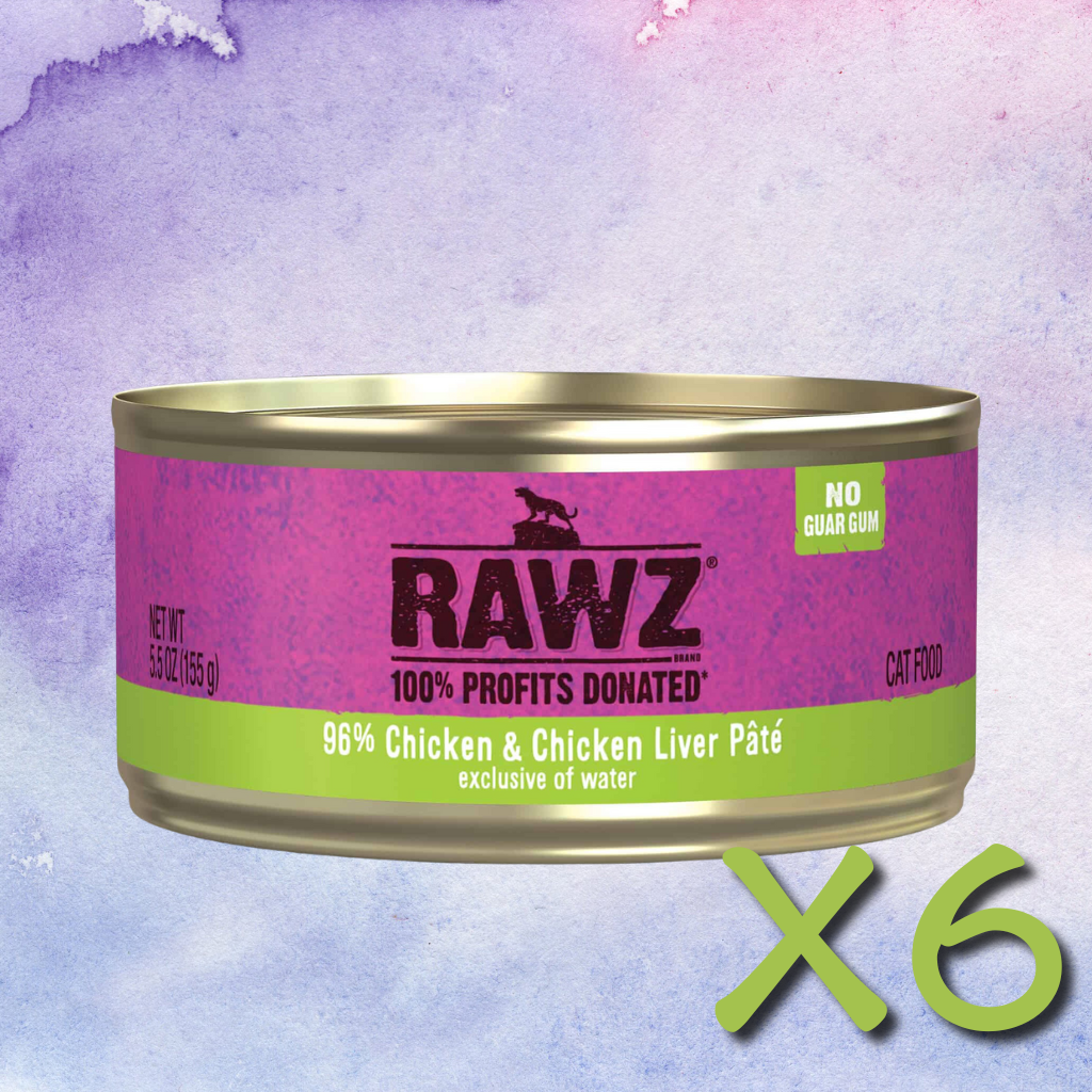 Rawz美國 雞肉 & 雞肝 全貓罐頭 155g X6
